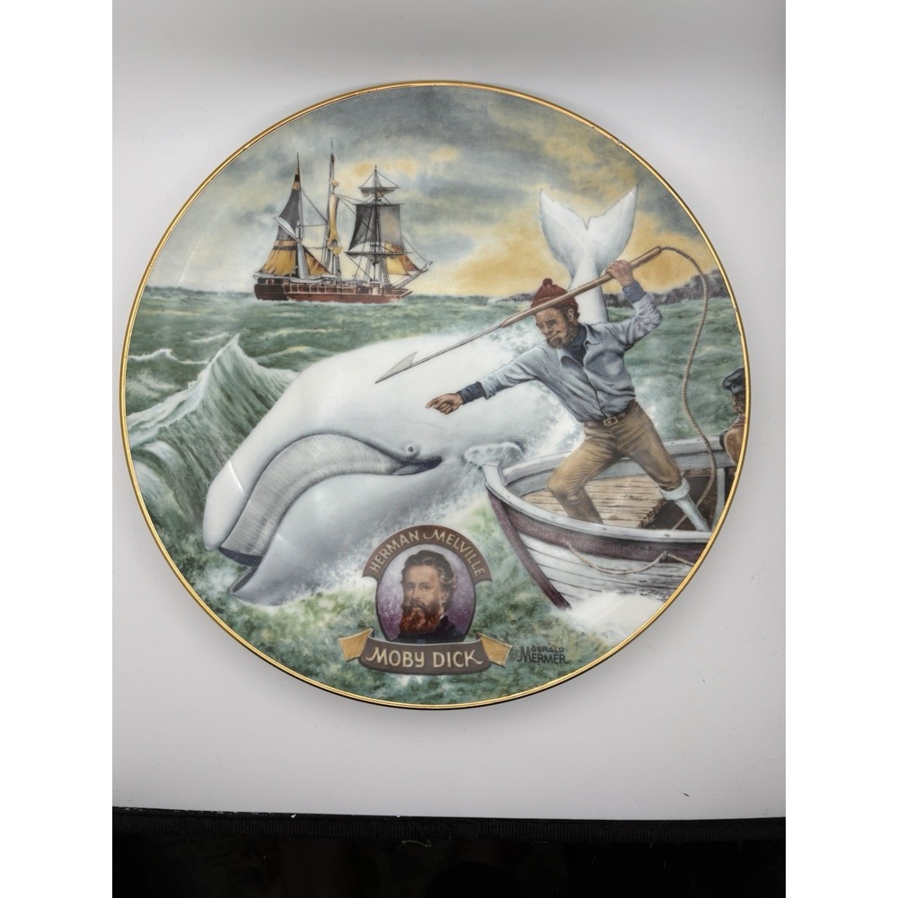 Vintage Moby Dick American Classics Plate Gerald Mermer Limited 1983 10.5"